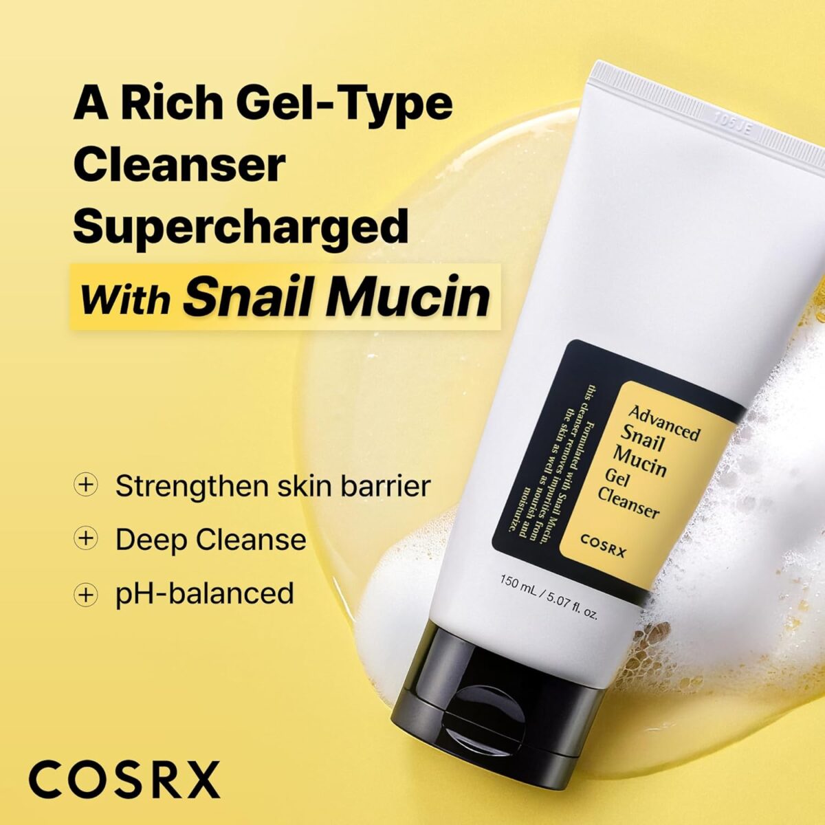 71E1z+F-rTL._AC_SL1500_ COSRX Advanced Snail Mucin Power Gel Cleanser 150 ML