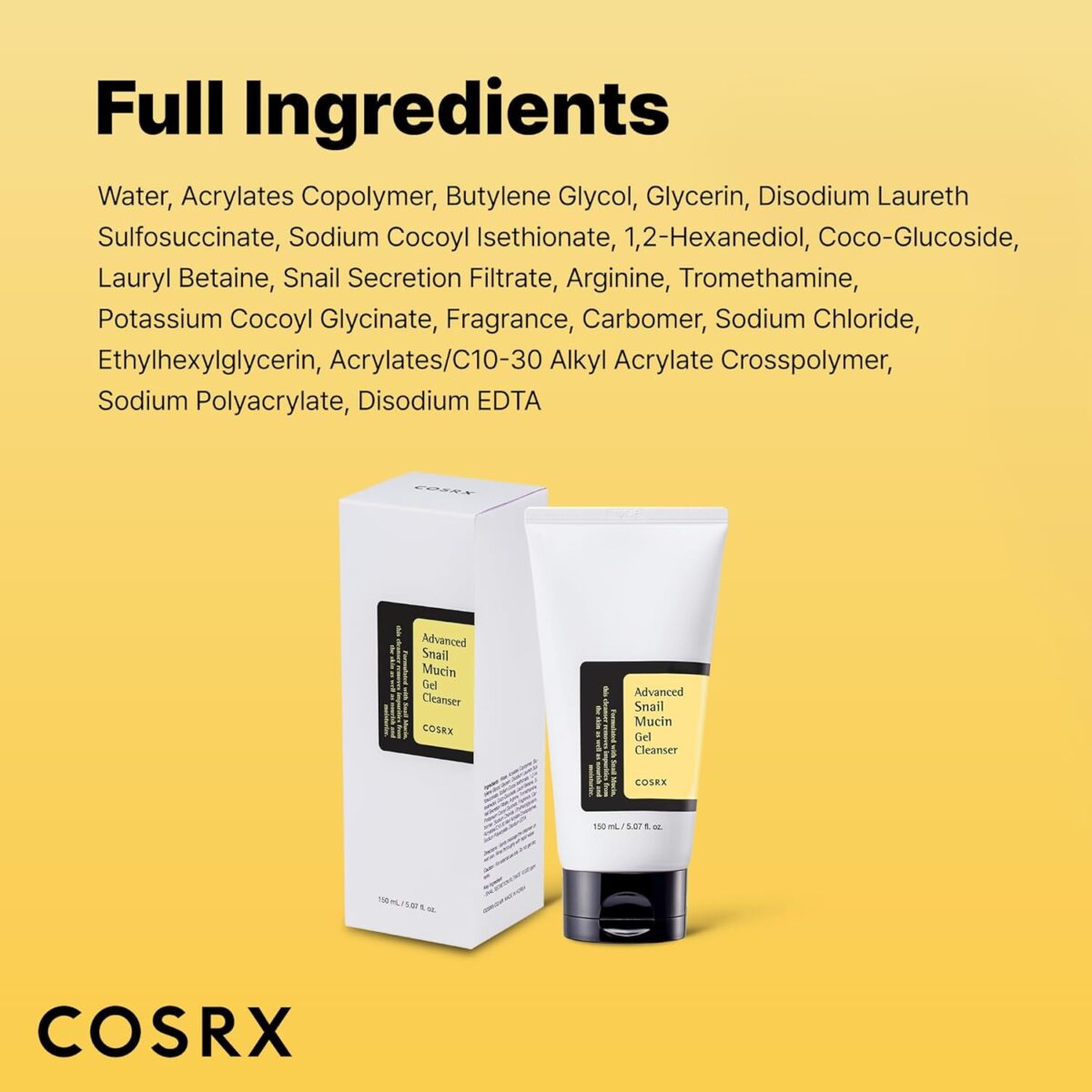 71VBpZ+h4KL._AC_SL1500_ COSRX Advanced Snail Mucin Power Gel Cleanser 150 ML