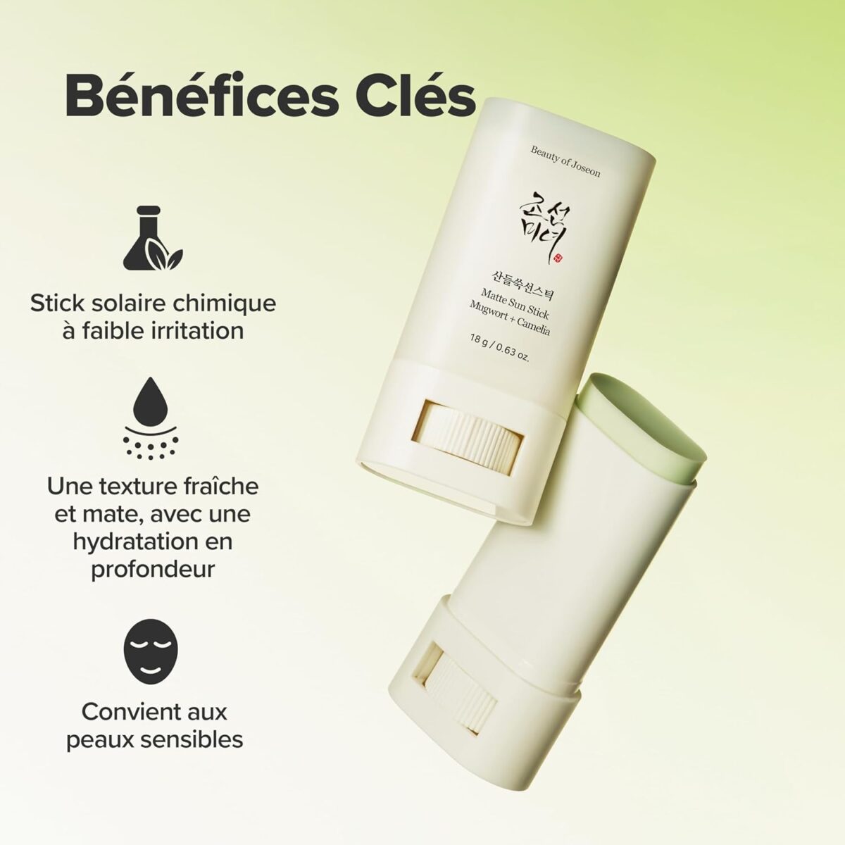 BEAUTY OF JOSEON Matte Sun Stick : Mugwort + Camelia