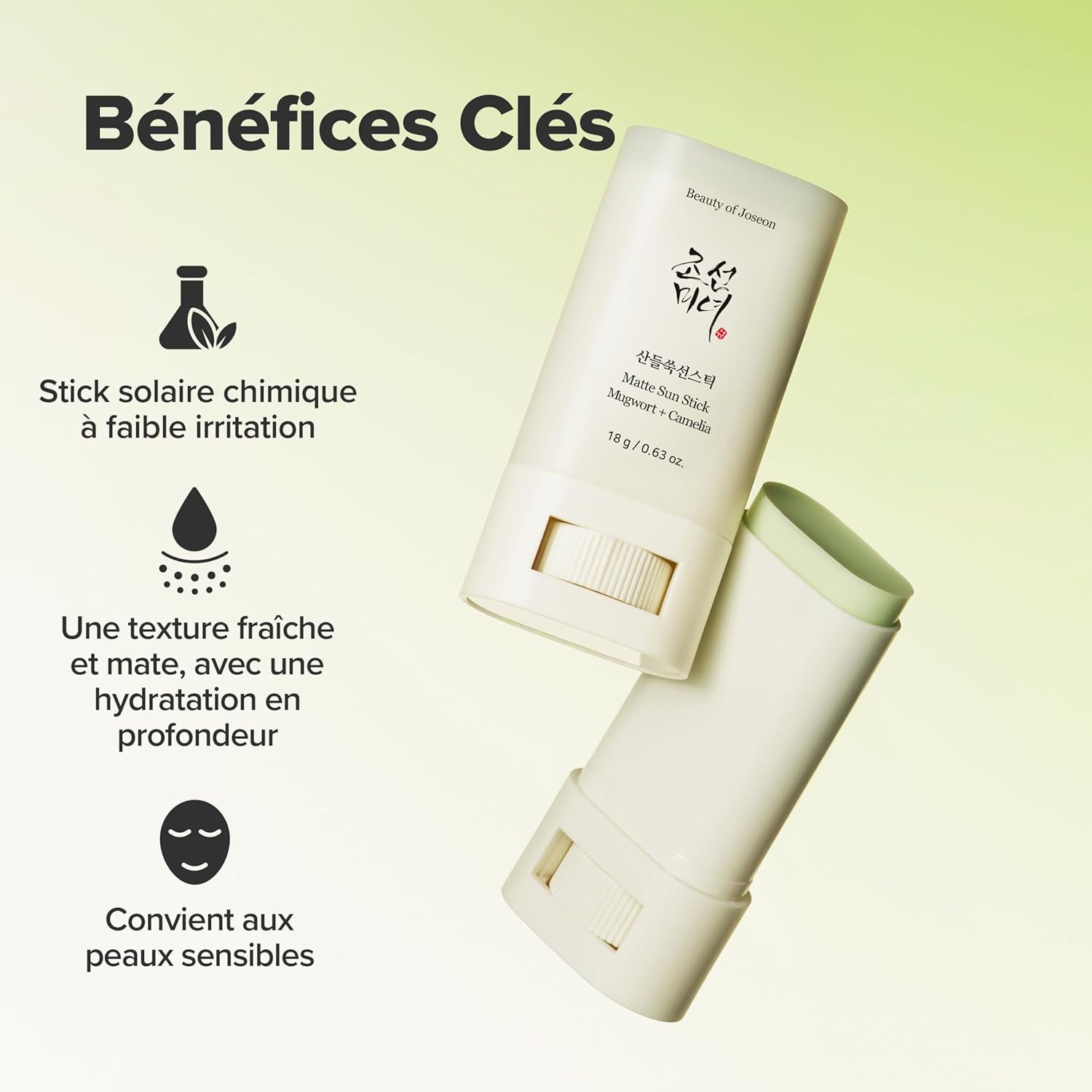 BEAUTY OF JOSEON Matte Sun Stick : Mugwort + Camelia - Image 2