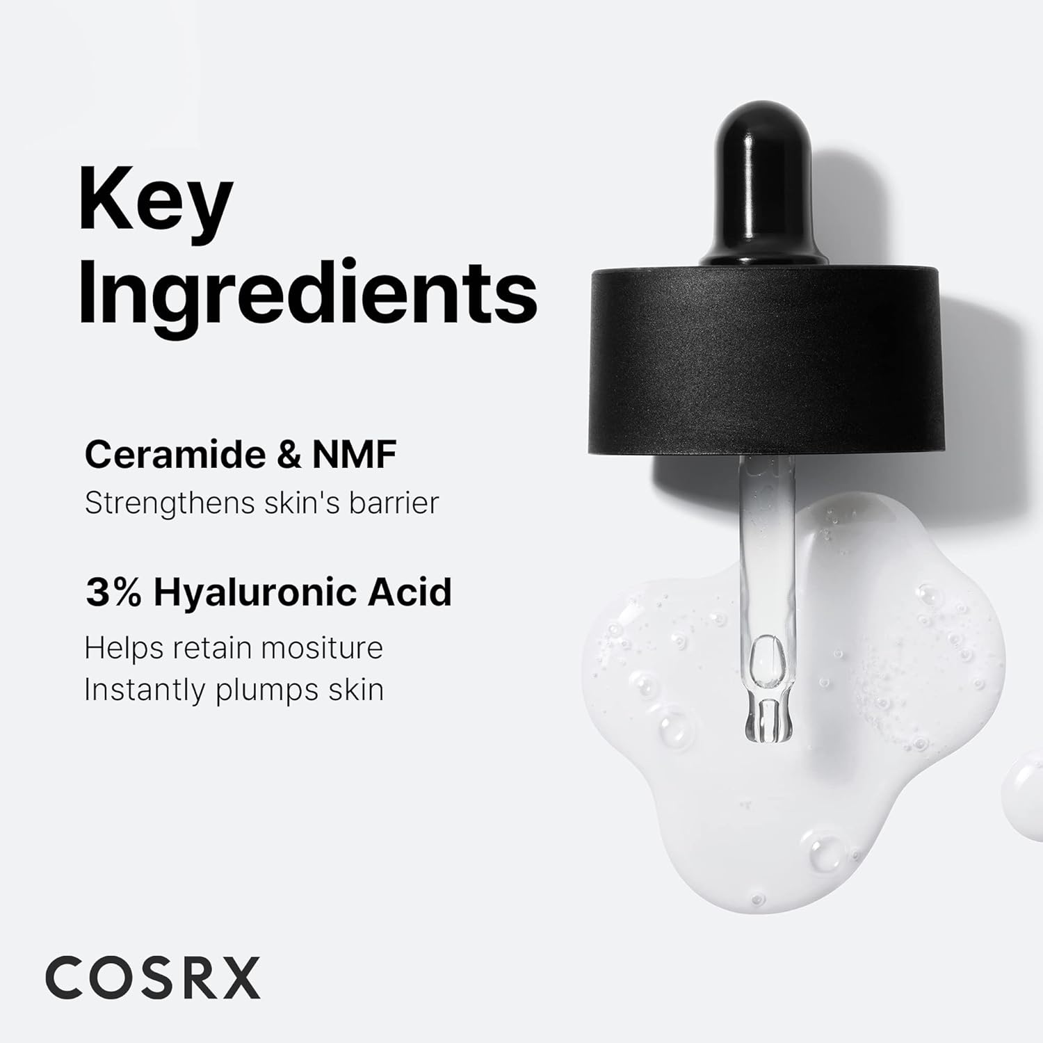 COSRX Pure Hyaluronic acid 3% Serum with Sodium Hyaluronic Acid, Hydratation et humidité Sérum facial stimulant pour les lignes fines et les rides, peau sèche dodue et réparatrice, 0,67 fl.oz / 20 ml - Image 2