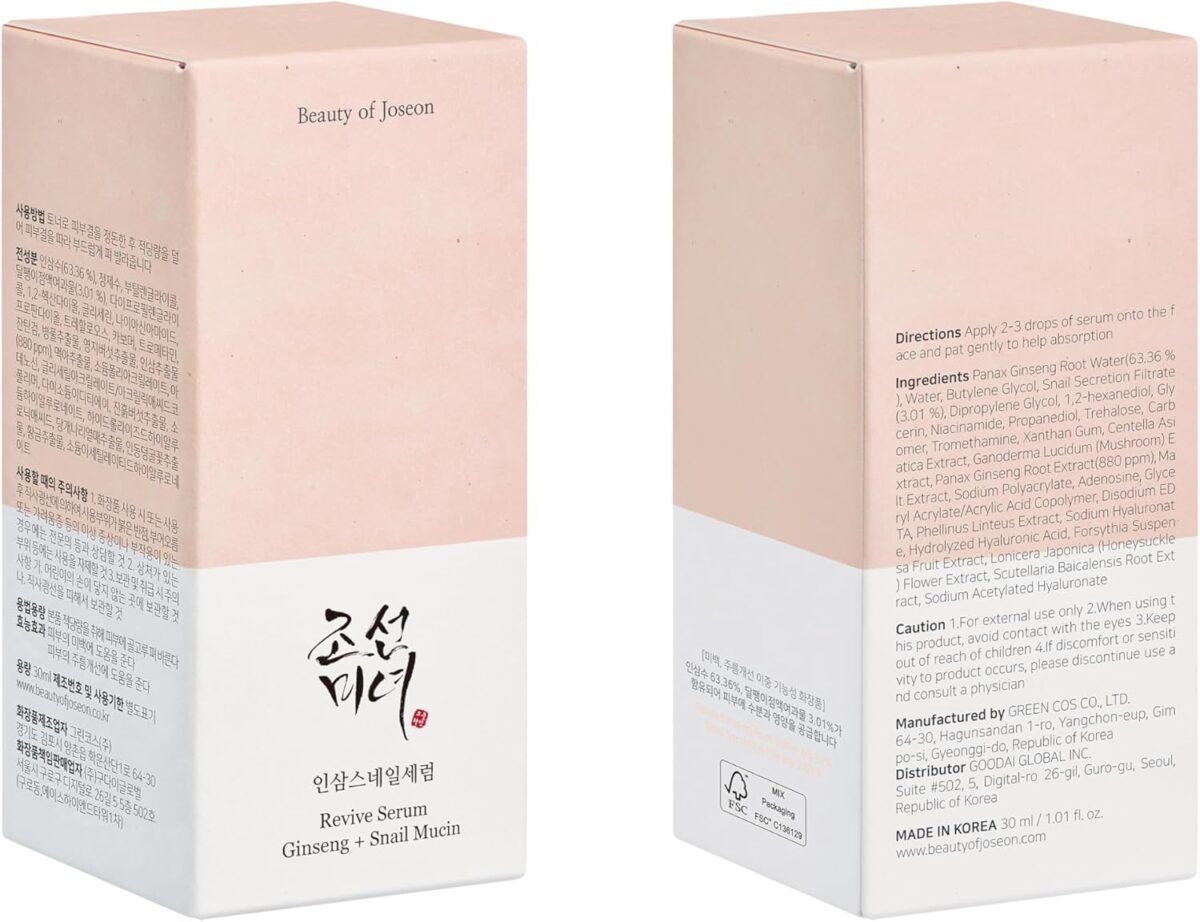 71qbExlxlRL._AC_SL1500_ Revive Serum Ginseng + Snail Mucin 30ml Beauty Of Joseon 30 ml