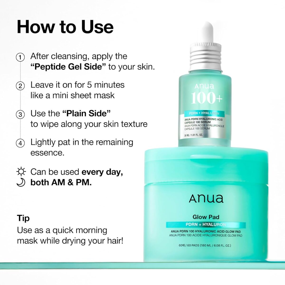 71sB9lSGArL._AC_SL1500_ (1) ANUA PDRN 100 Hyaluronic Acid Glow Pad